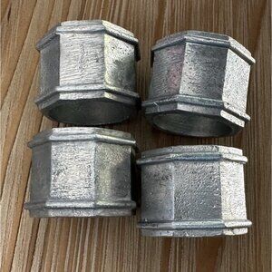 Napkin Rings Pewter Octagon Shape Set of 4 India